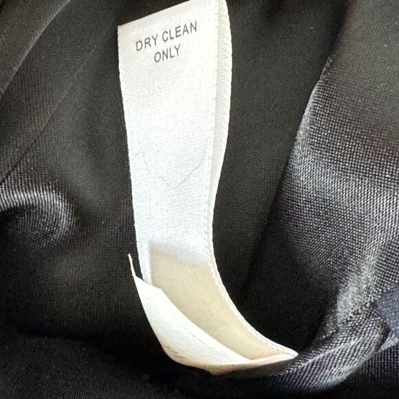 Banana Republic Black Wool Blend Trench Style Kick Pleat Belted Coat Sz M - Picture 8 of 9